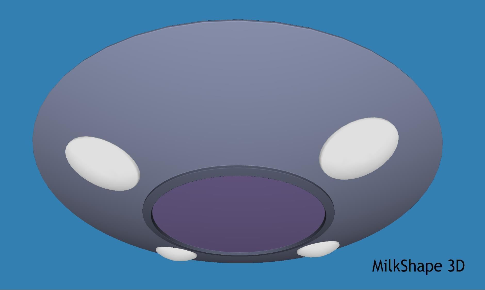 Classic Flying Saucer Low-poly 3D model_14