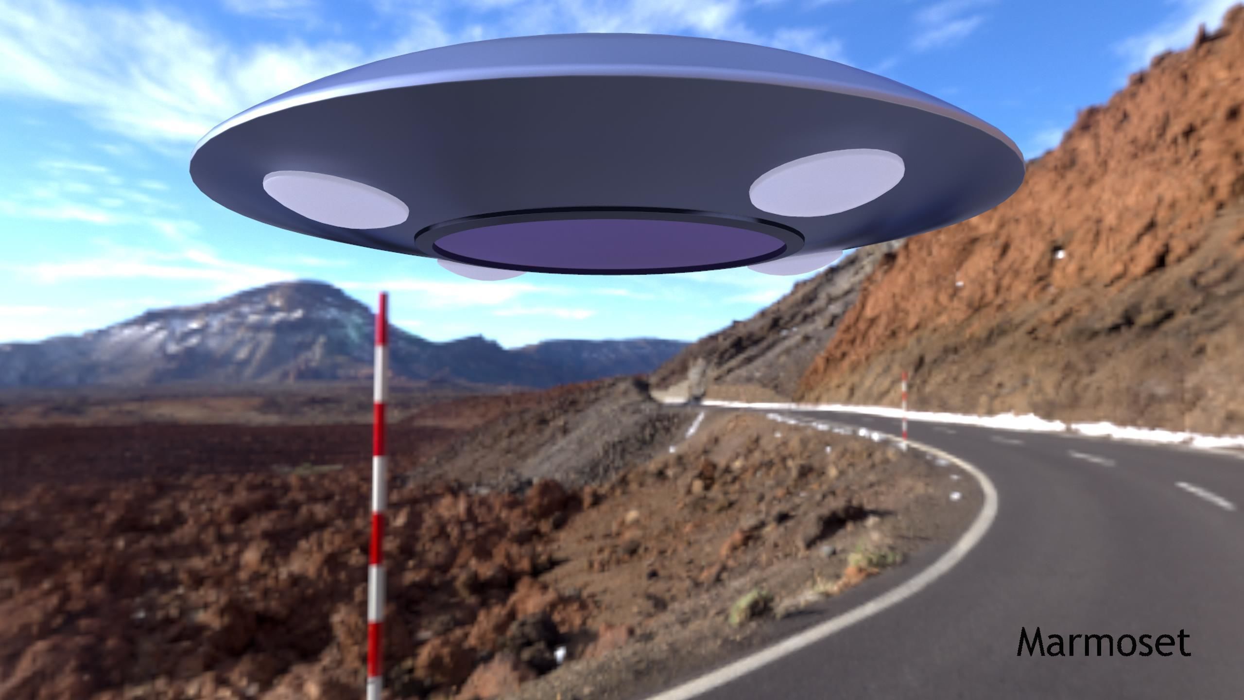 Classic Flying Saucer Low-poly 3D model_8