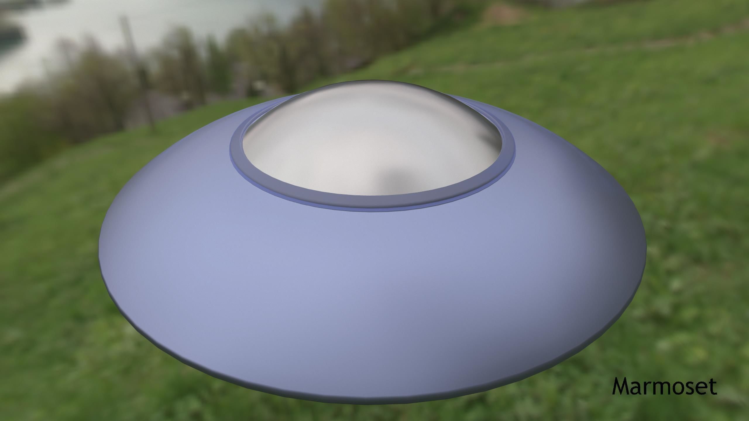 Classic Flying Saucer Low-poly 3D model_11