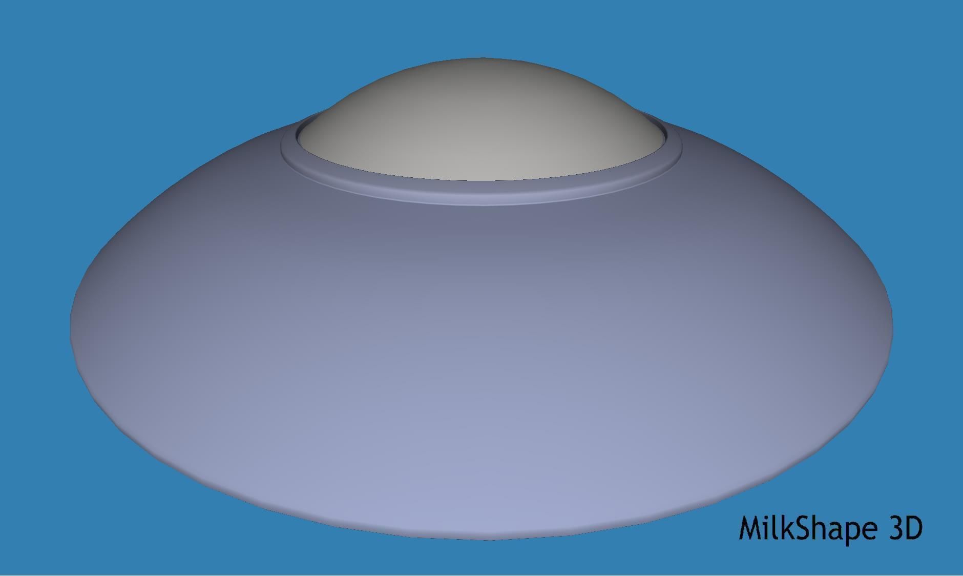 Classic Flying Saucer Low-poly 3D model_13