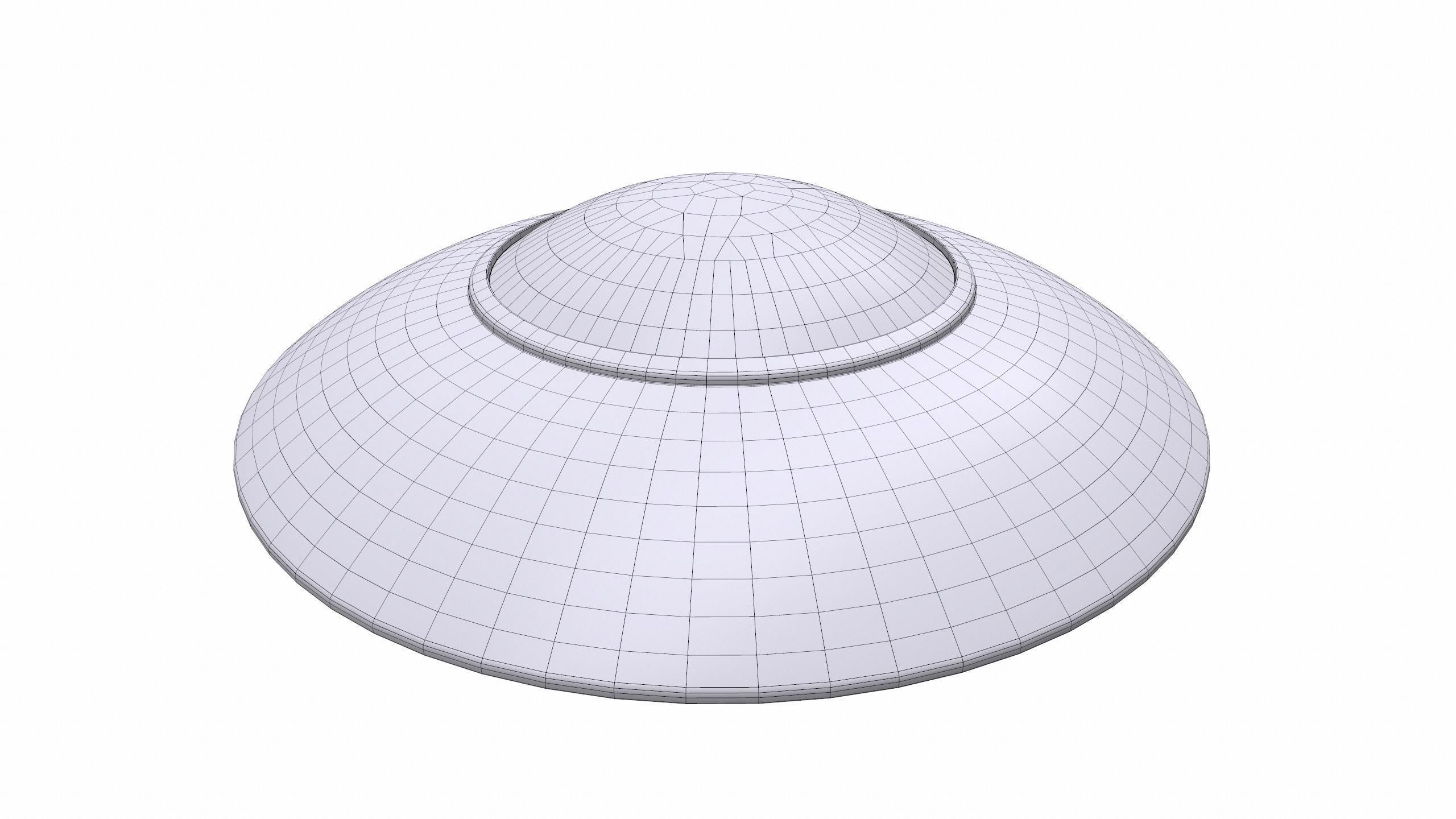 Classic Flying Saucer Low-poly 3D model_17