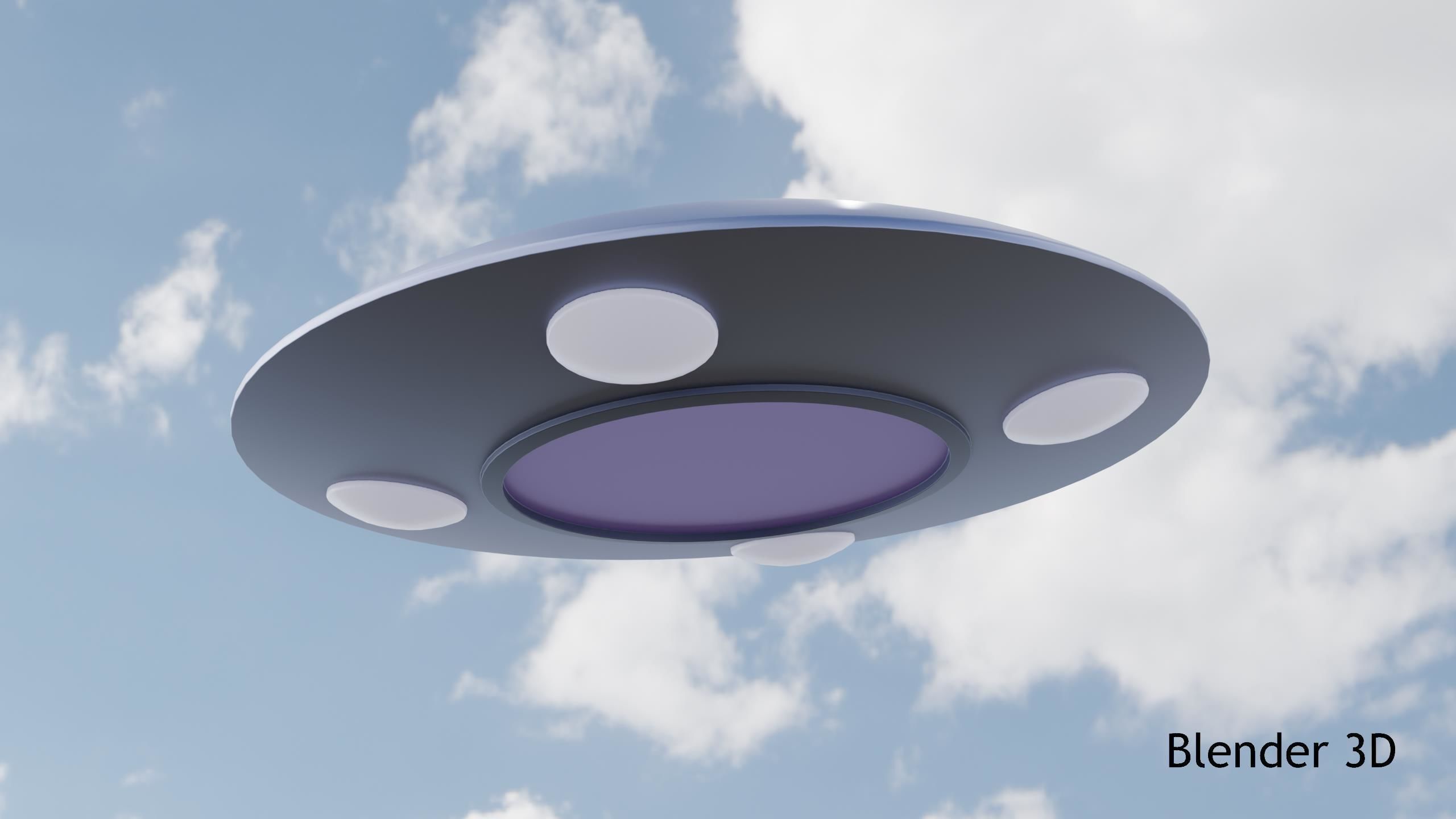 Classic Flying Saucer Low-poly 3D model_2