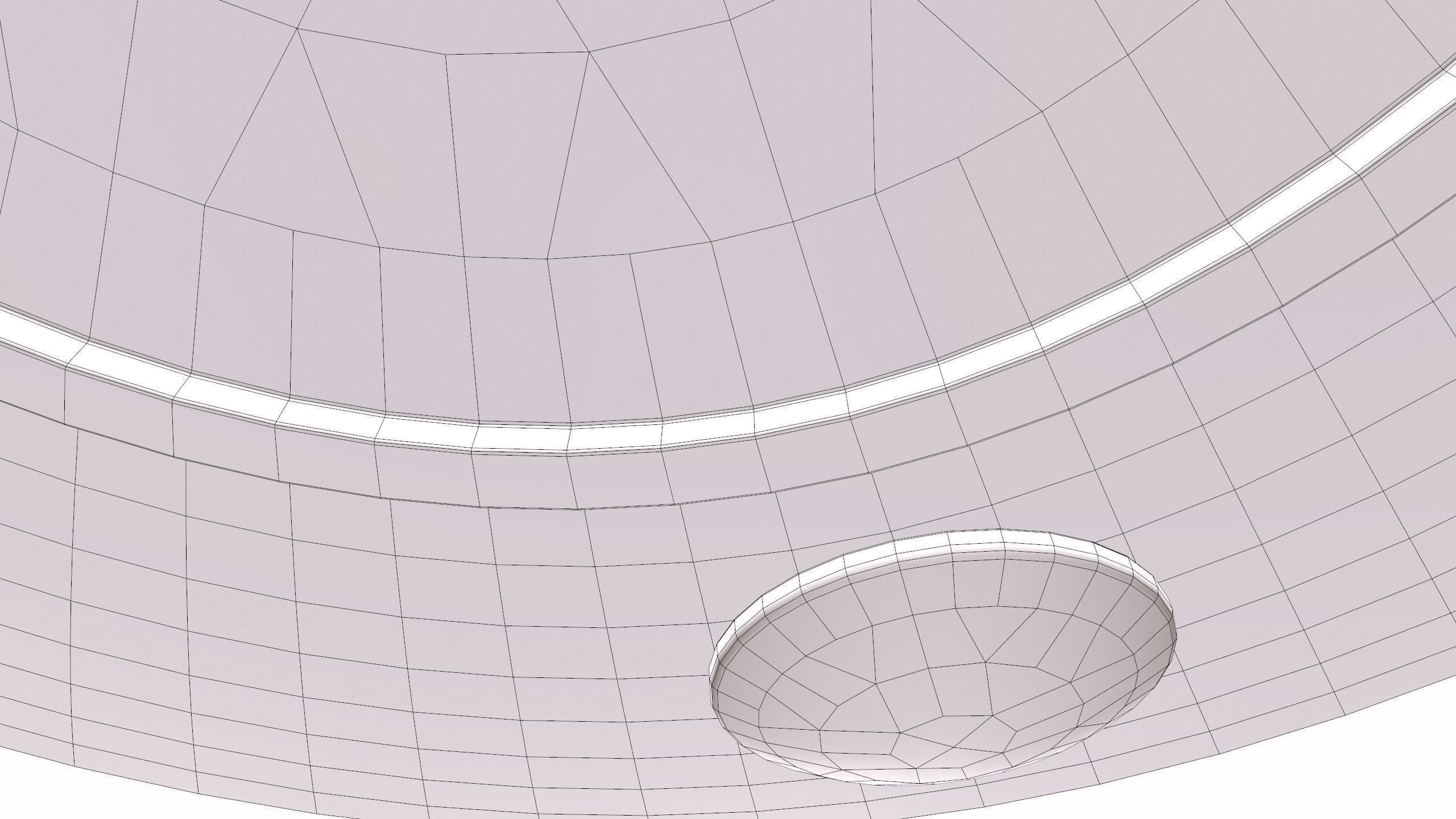 Classic Flying Saucer Low-poly 3D model_19