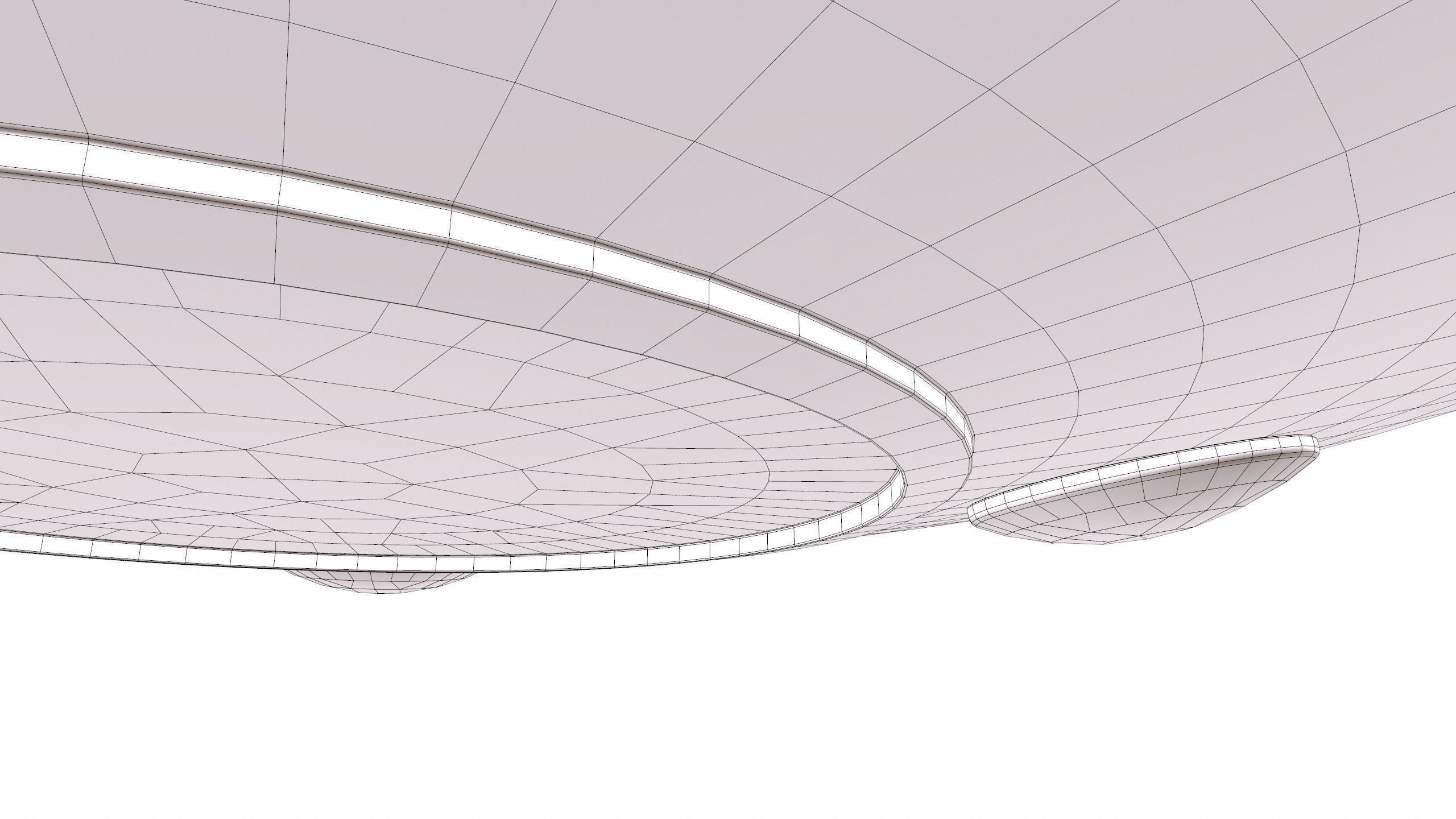 Classic Flying Saucer Low-poly 3D model_20