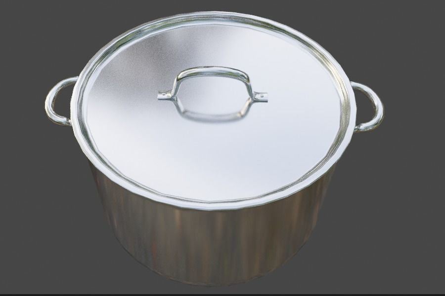 Kitchen Pot Low-poly 3D model_1