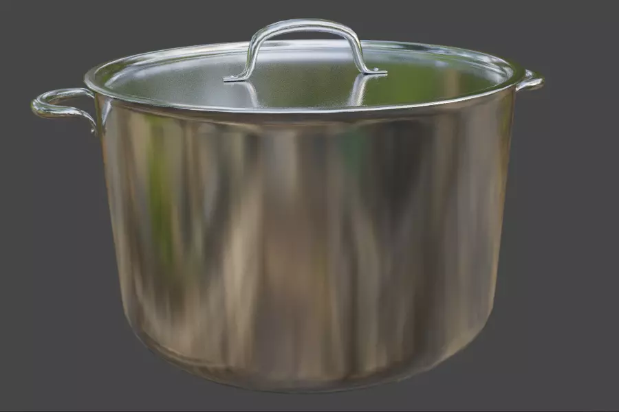 Kitchen Pot Low-poly 3D model_0