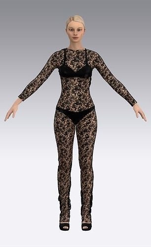 jumpsuit lace fabric  and swimwear  Low-poly 3D model