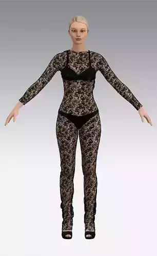 jumpsuit lace fabric  and swimwear  Low-poly 3D model