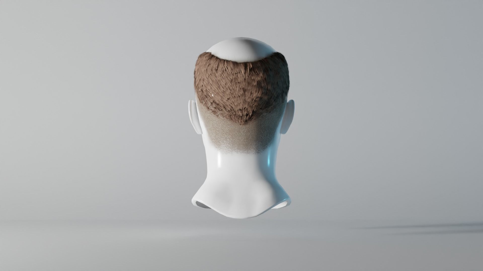 Realistic Male Hair 8 Low-poly 3D model_4