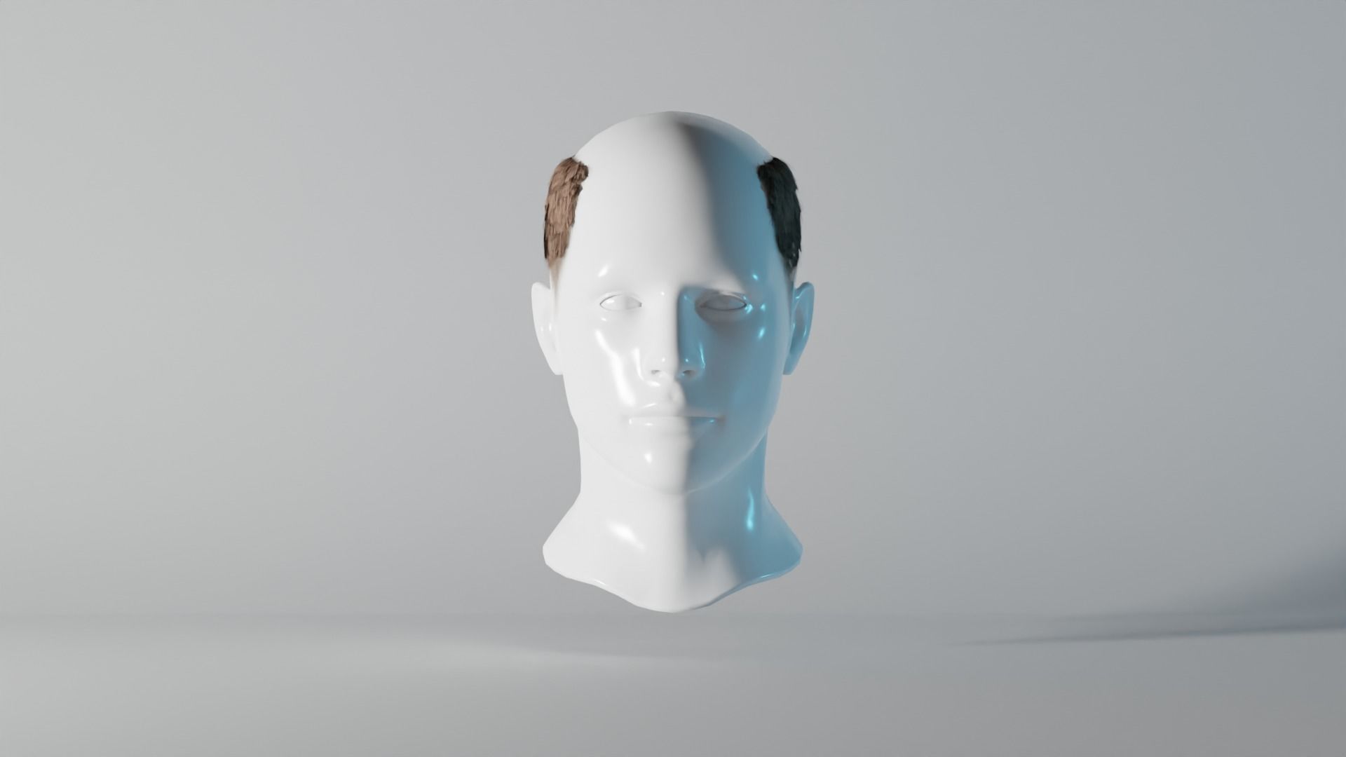 Realistic Male Hair 8 Low-poly 3D model_2