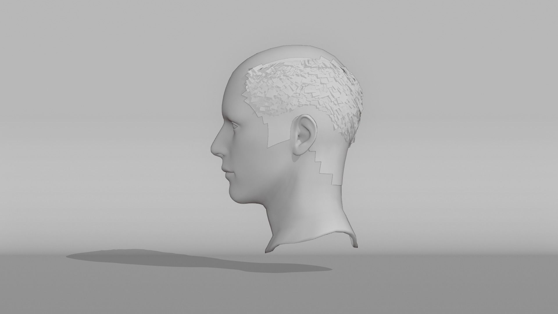 Realistic Male Hair 8 Low-poly 3D model_10