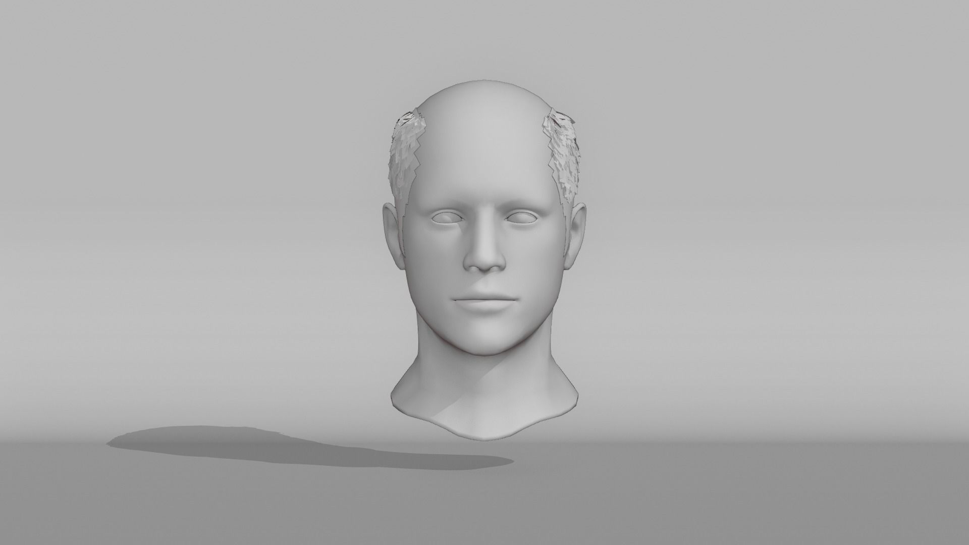 Realistic Male Hair 8 Low-poly 3D model_7