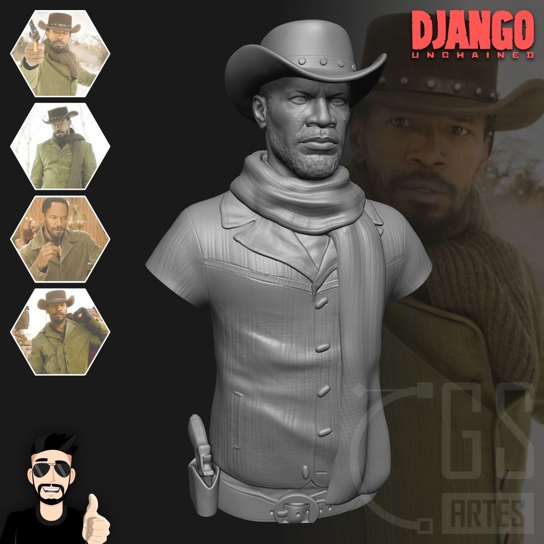 DJANGO UNCHAINED - 3D PRINT 3D print model_1