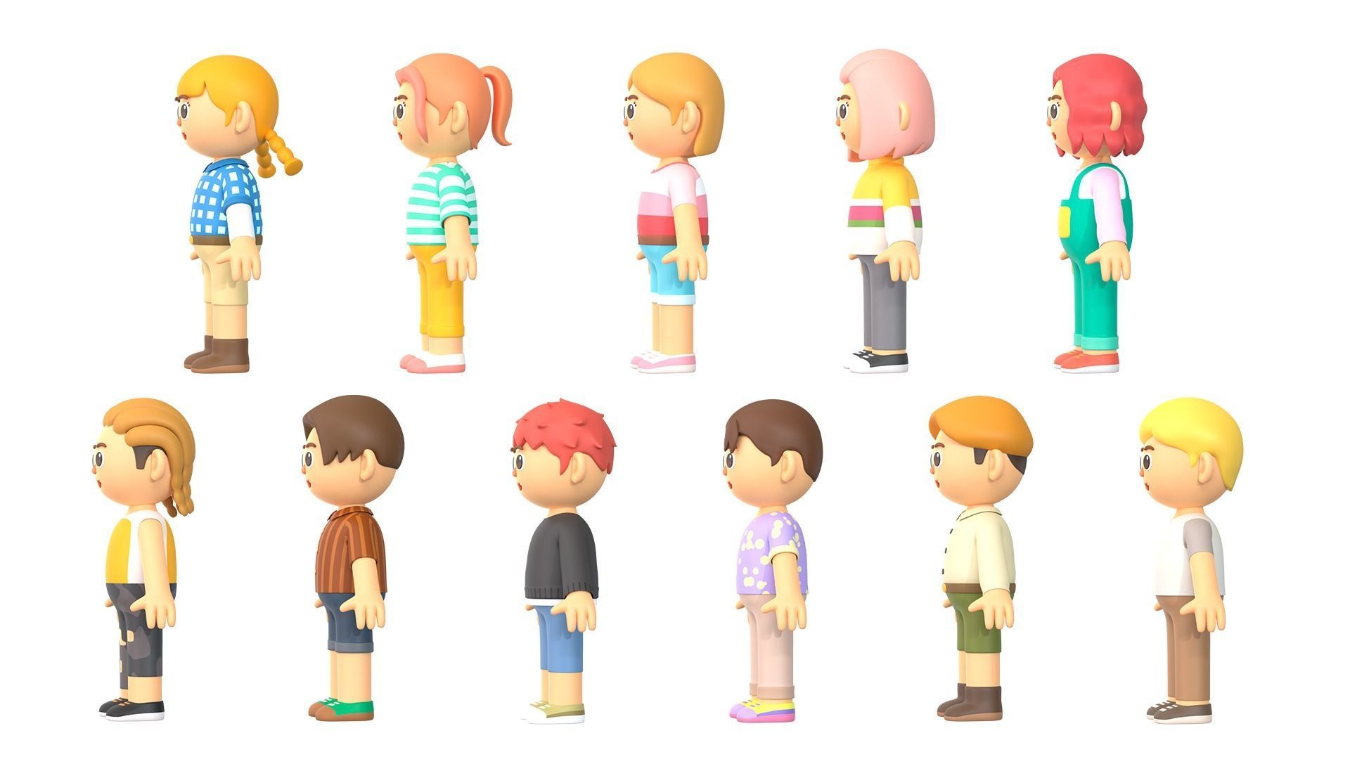 RIGGED CASUAL CHARACTERS 2 - PACK 1 3D model_3