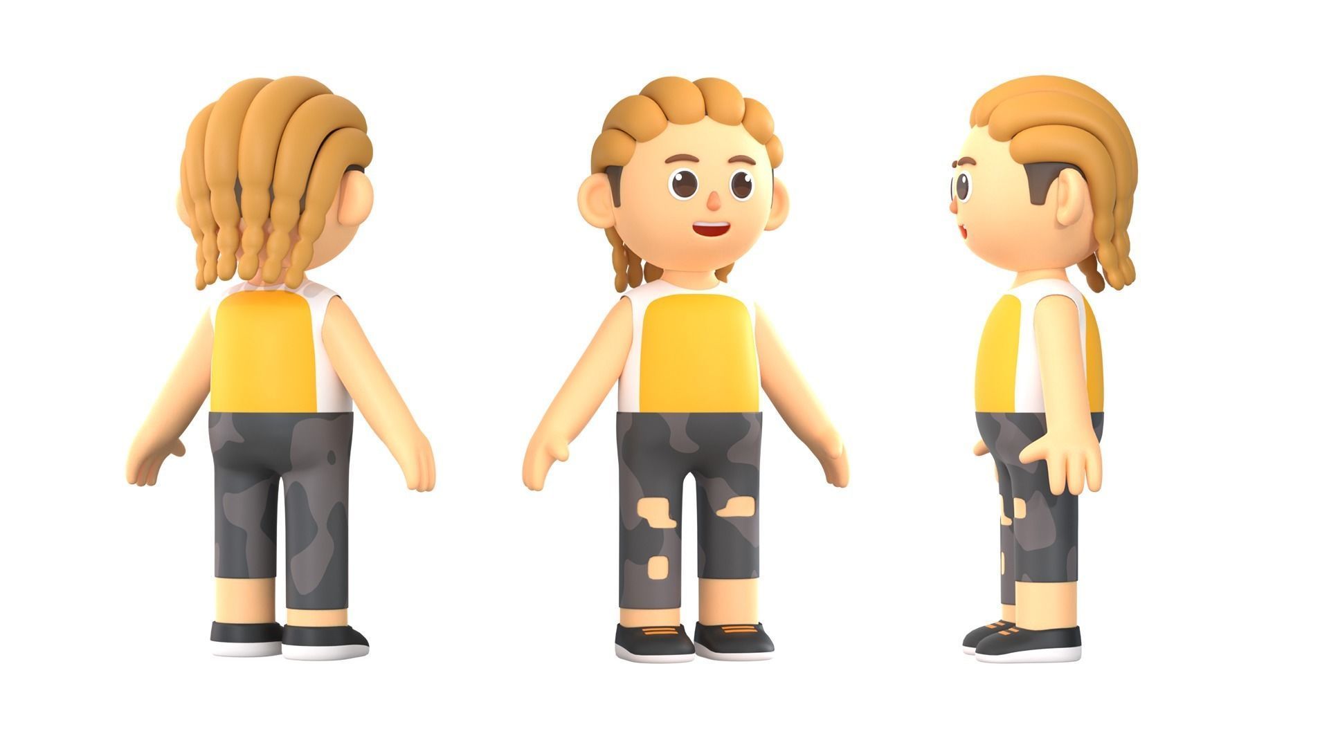 RIGGED CASUAL CHARACTERS 2 - PACK 1 3D model_8