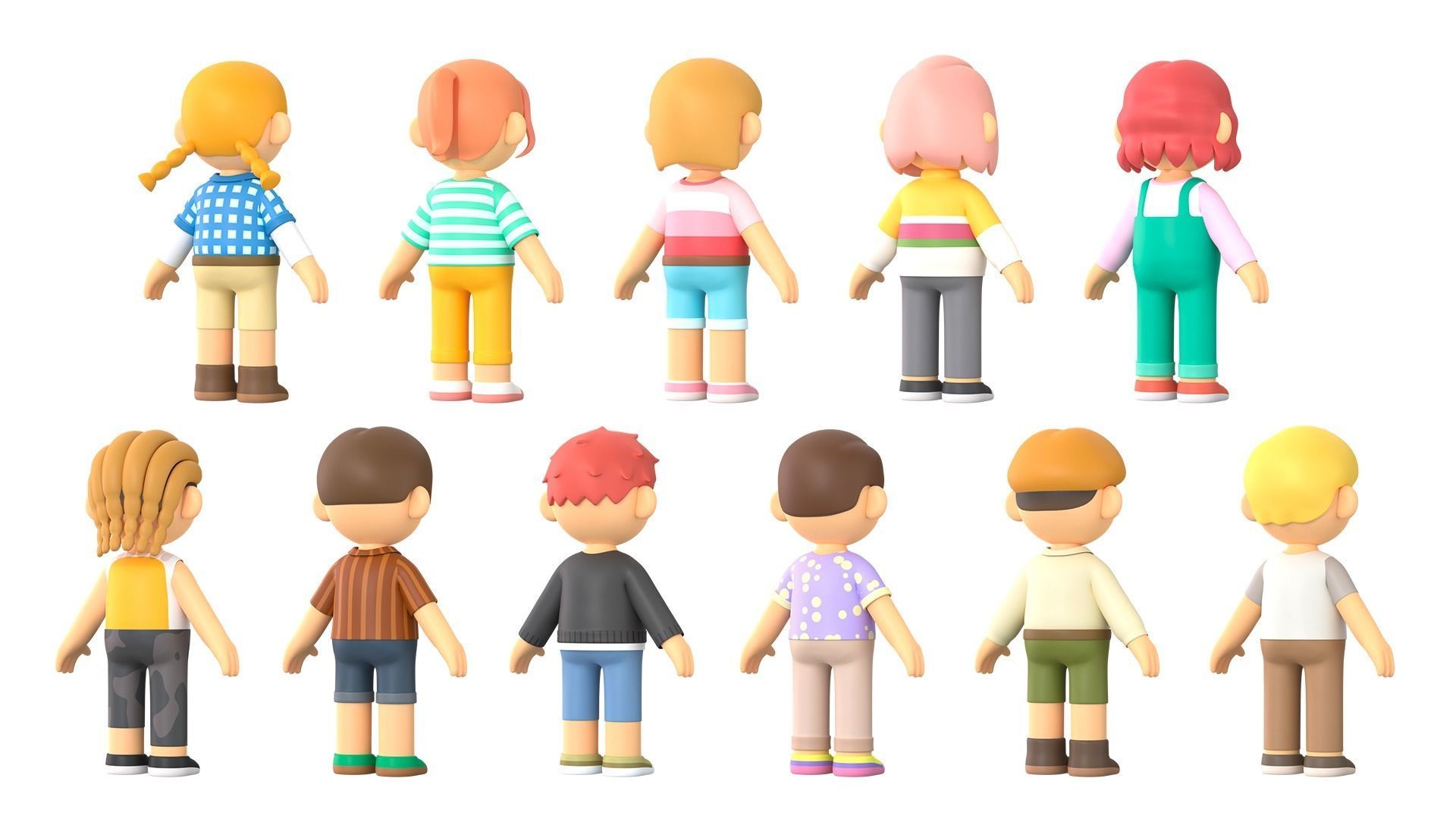RIGGED CASUAL CHARACTERS 2 - PACK 1 3D model_2