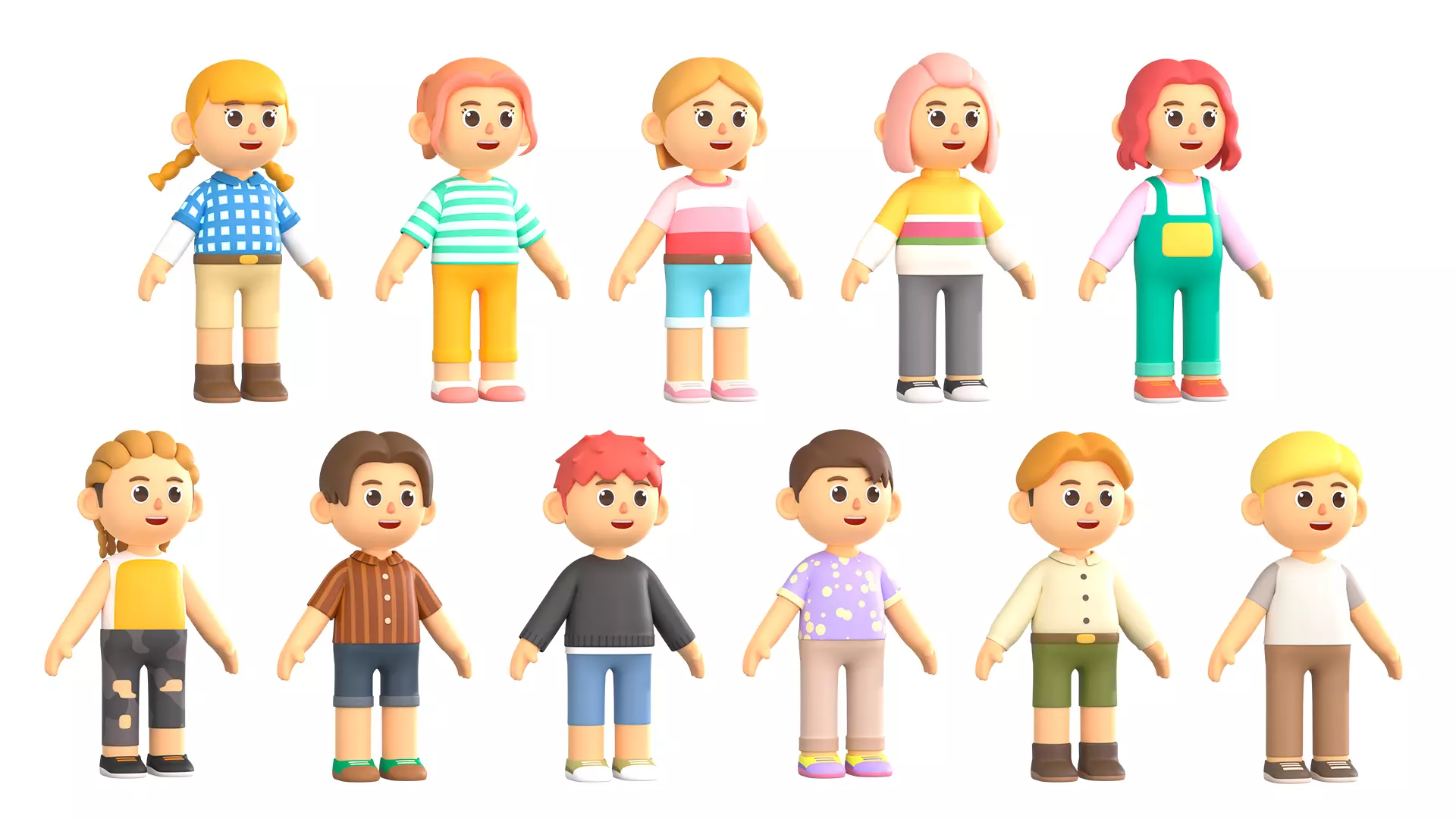 RIGGED CASUAL CHARACTERS 2 - PACK 1 3D model_0