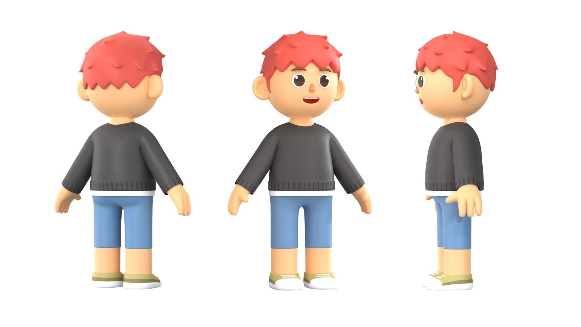 RIGGED CASUAL CHARACTERS 2 - PACK 1 3D model_11