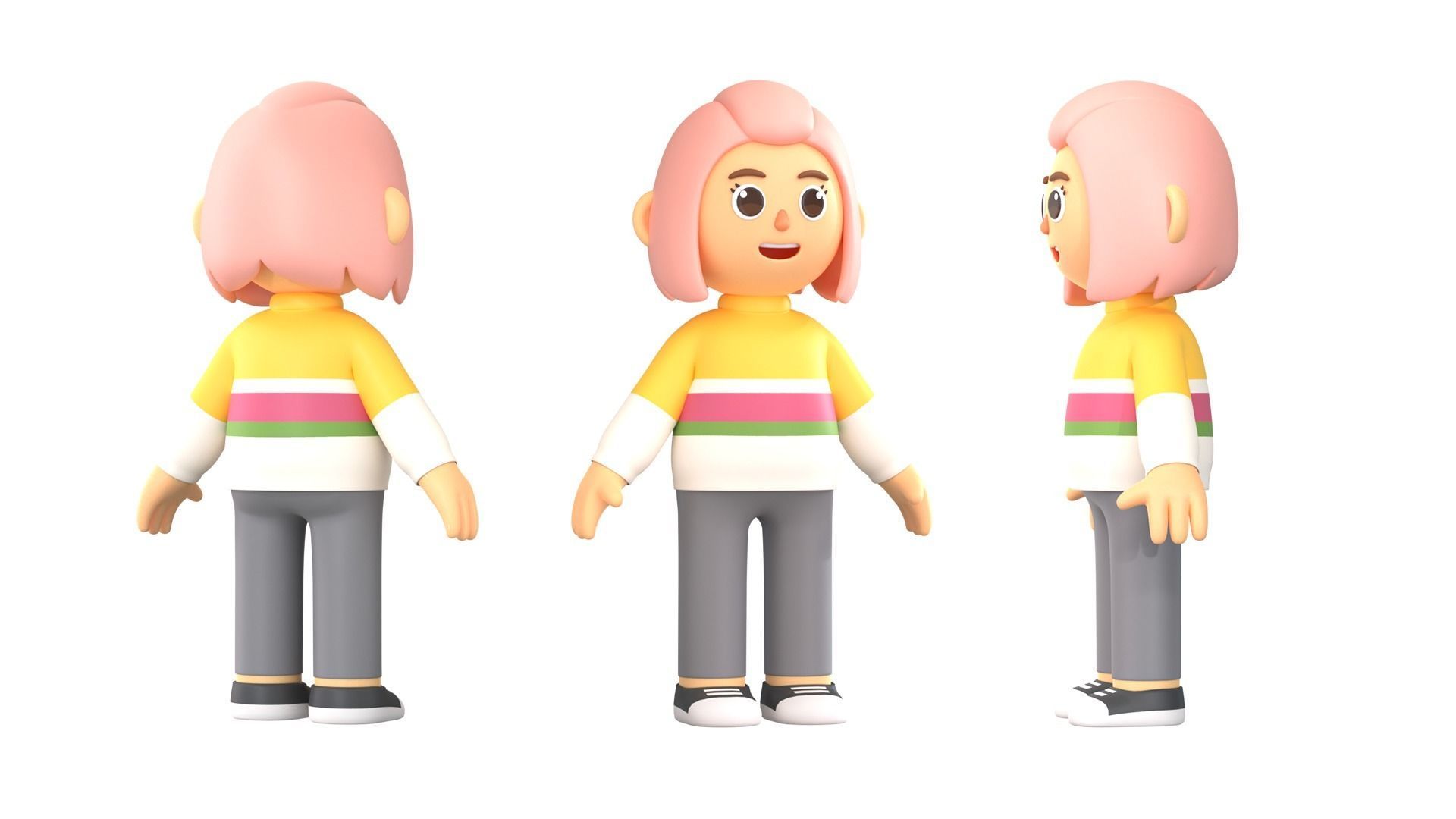 RIGGED CASUAL CHARACTERS 2 - PACK 1 3D model_14