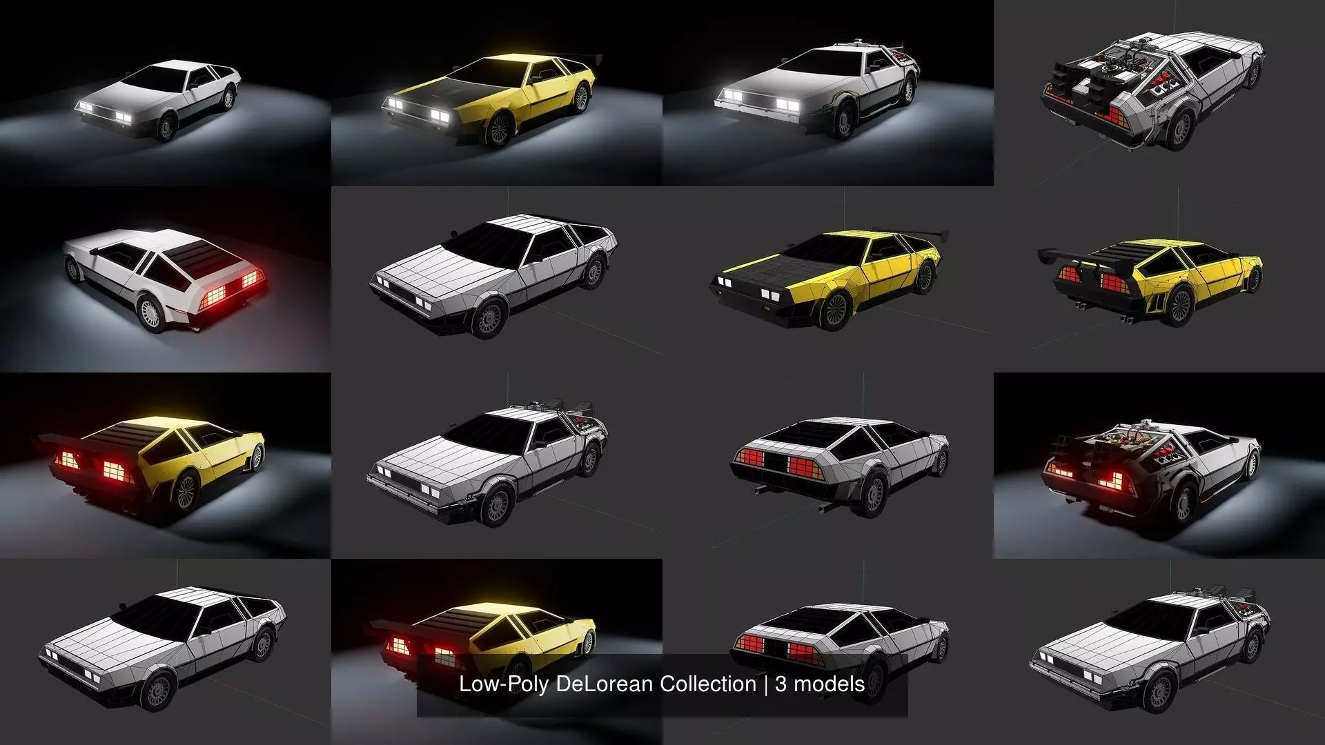 Low-Poly DeLorean Collection _0