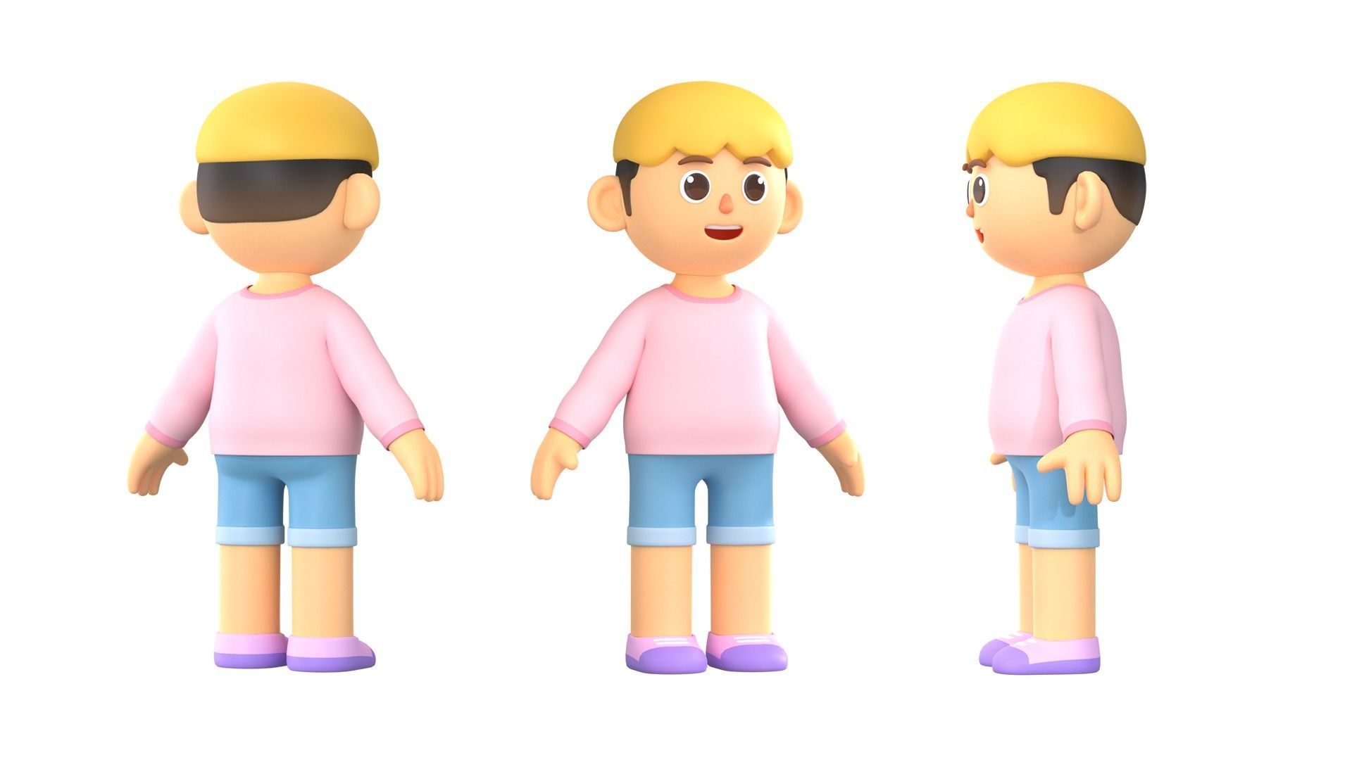 RIGGED CASUAL CHARACTERS 2 - PACK 2 3D model_12