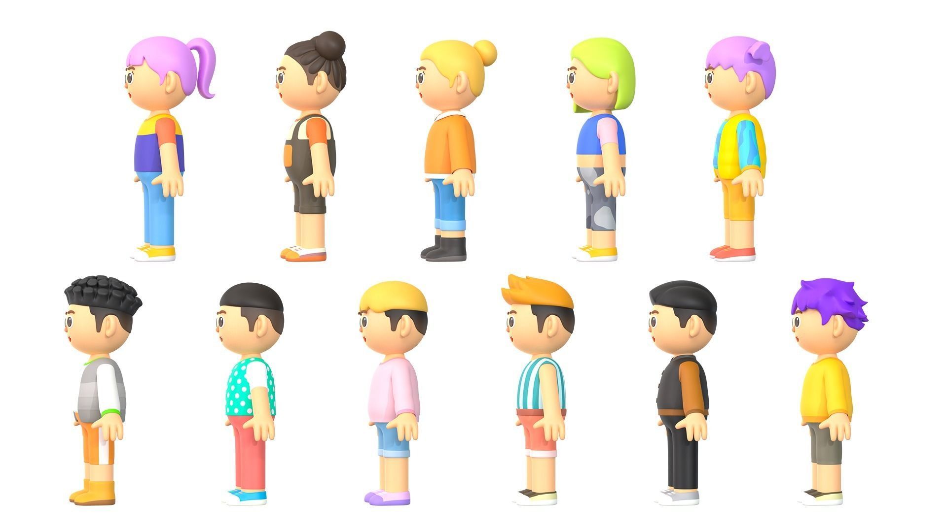 RIGGED CASUAL CHARACTERS 2 - PACK 2 3D model_2