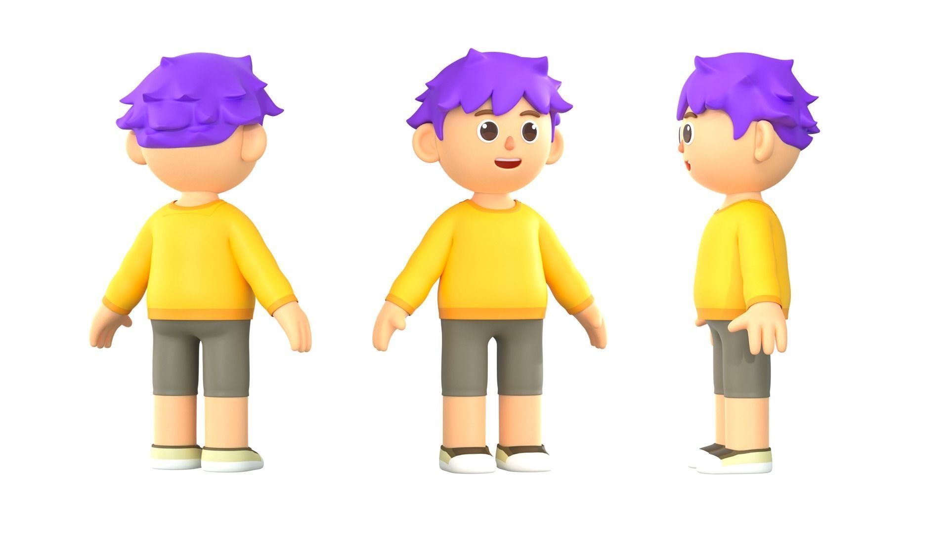 RIGGED CASUAL CHARACTERS 2 - PACK 2 3D model_9