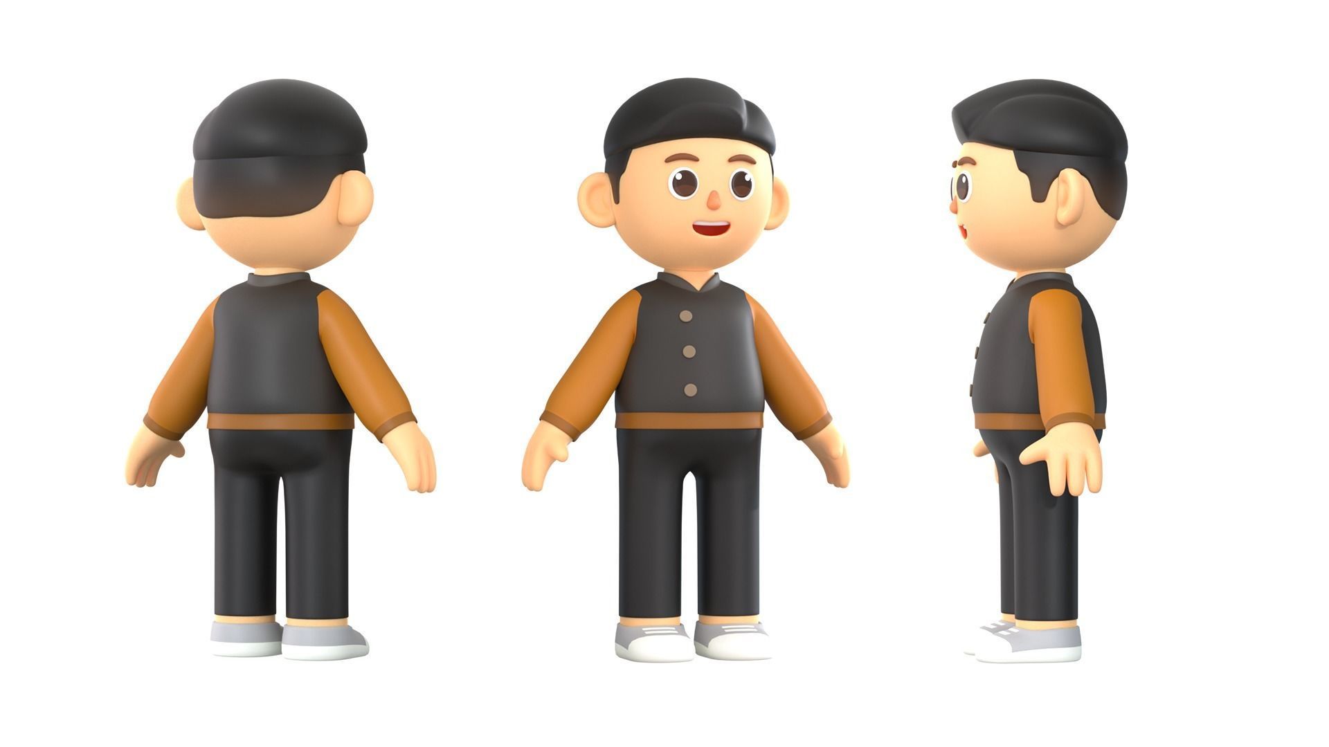 RIGGED CASUAL CHARACTERS 2 - PACK 2 3D model_10