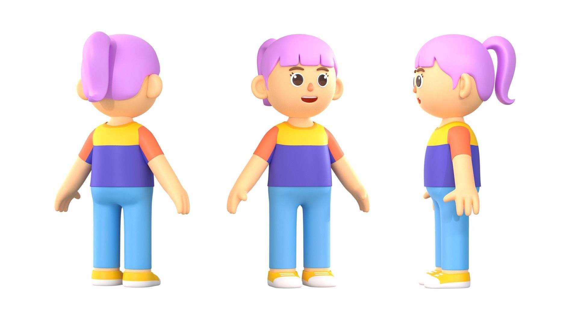 RIGGED CASUAL CHARACTERS 2 - PACK 2 3D model_13