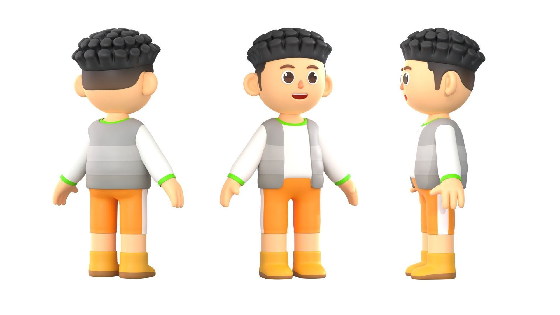 RIGGED CASUAL CHARACTERS 2 - PACK 2 3D model_8