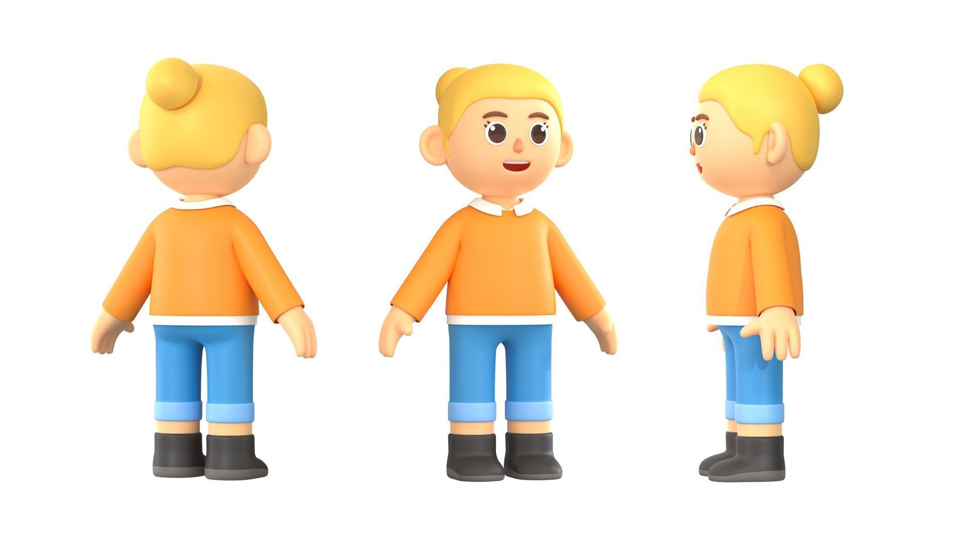 RIGGED CASUAL CHARACTERS 2 - PACK 2 3D model_16