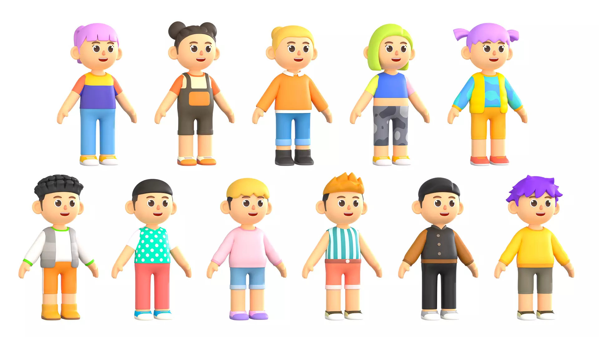 RIGGED CASUAL CHARACTERS 2 - PACK 2 3D model_0