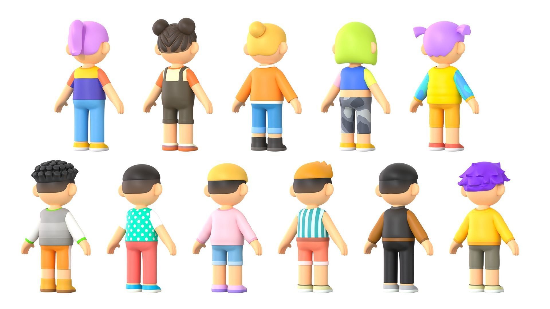 RIGGED CASUAL CHARACTERS 2 - PACK 2 3D model_3