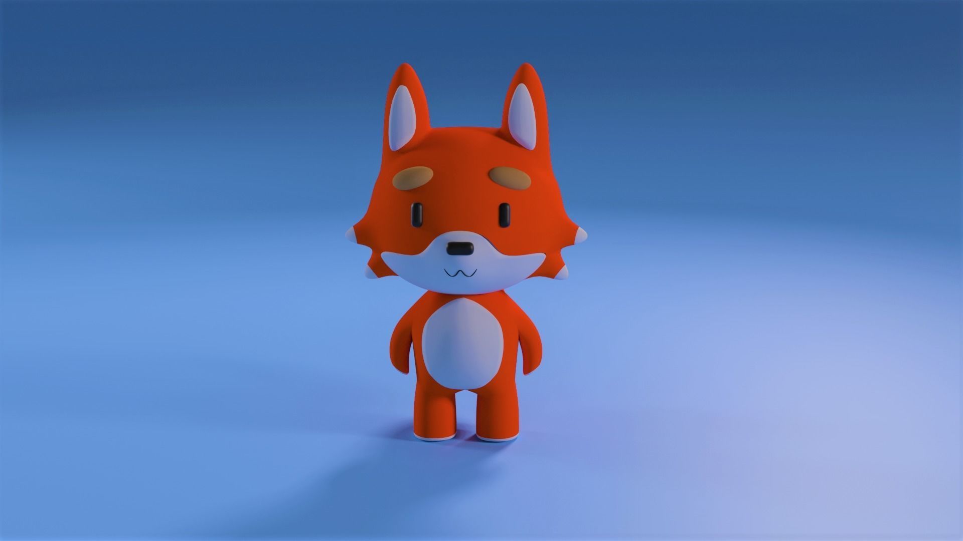 Cute Fox 3D model_2