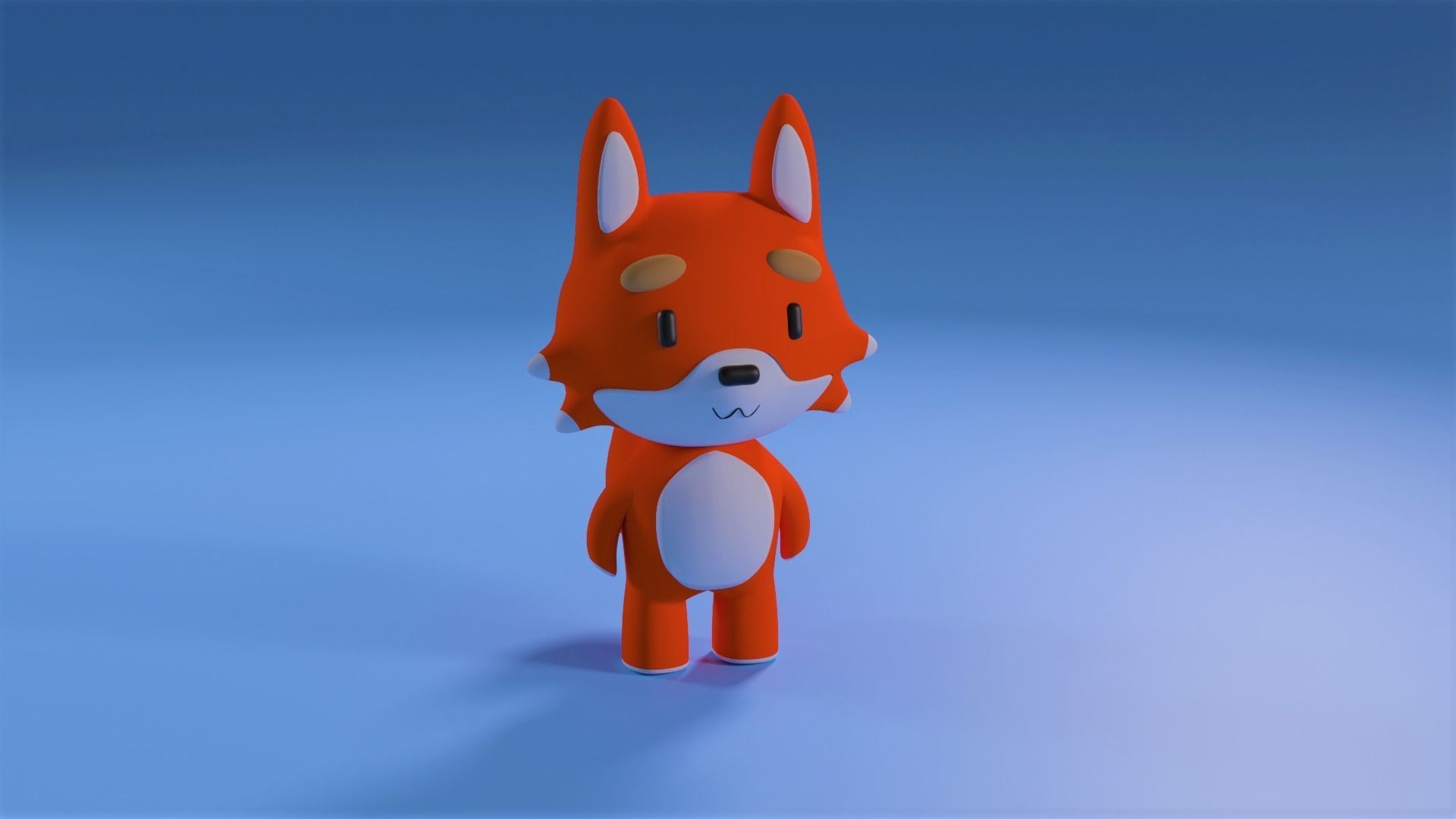 Cute Fox 3D model_1