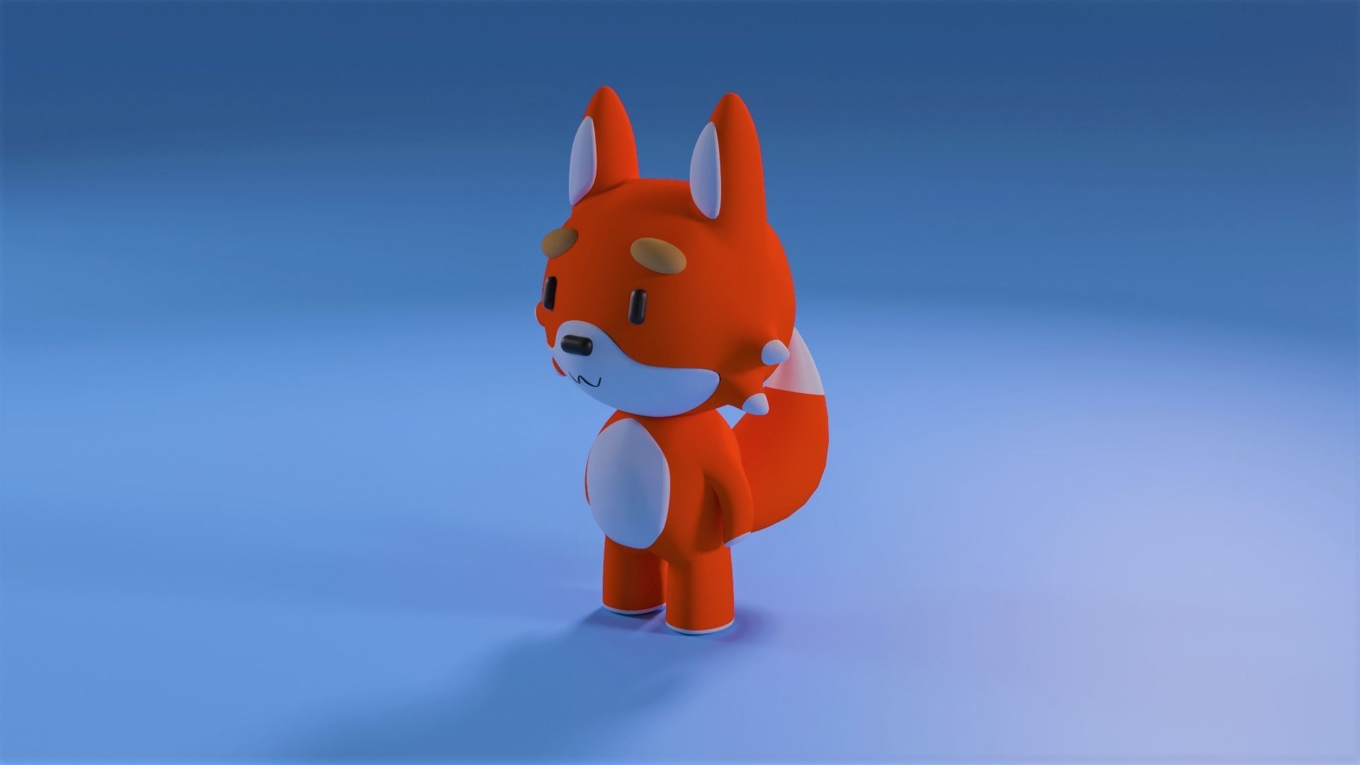 Cute Fox 3D model_4