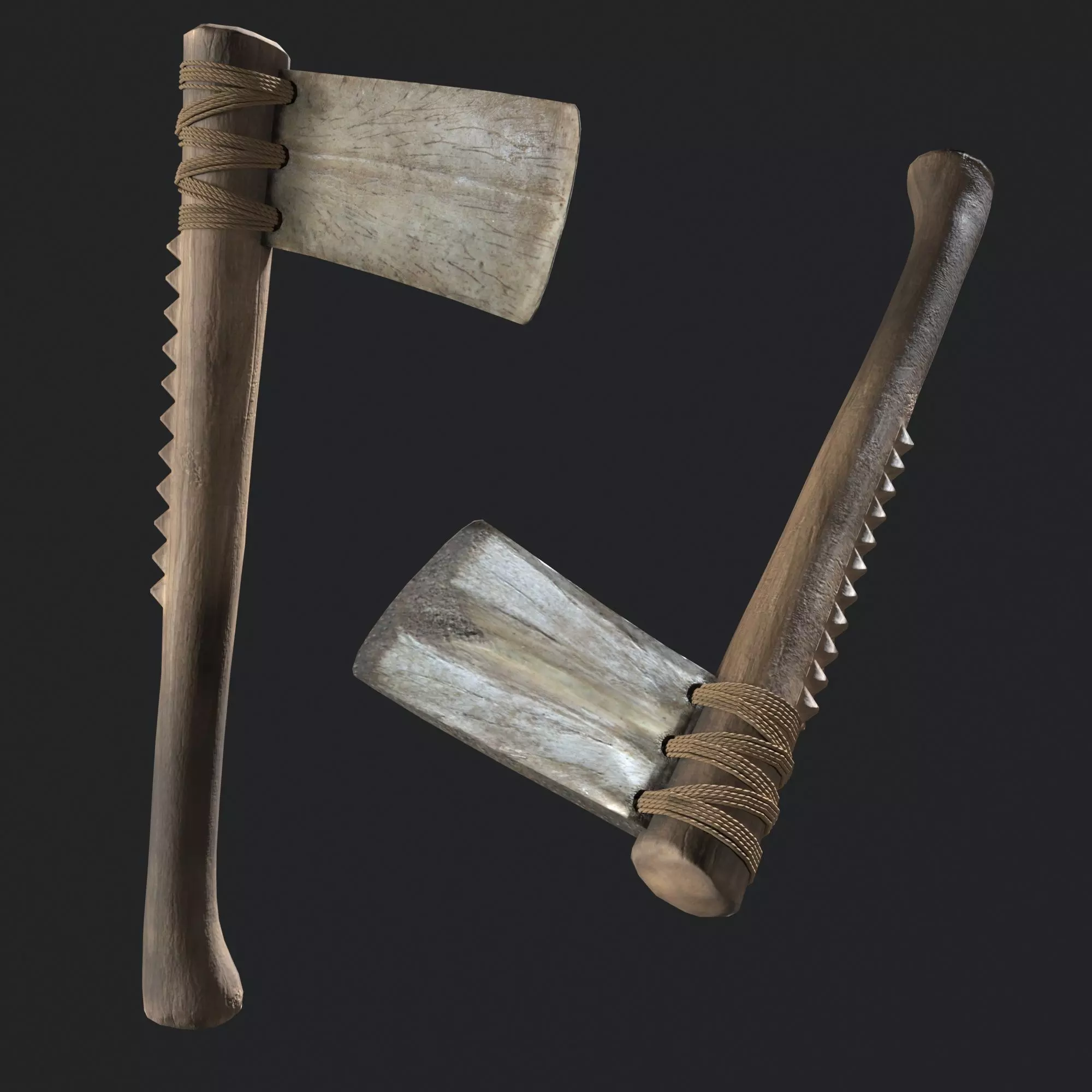 Ancient Bone Ax Low-poly 3D model