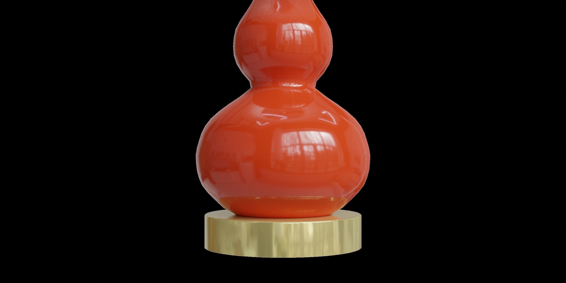 Mini Glass Table Lamp Sunset Orange Low-poly 3D model_10