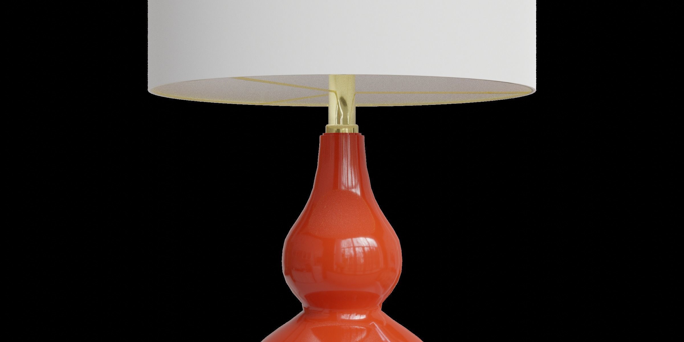 Mini Glass Table Lamp Sunset Orange Low-poly 3D model_9