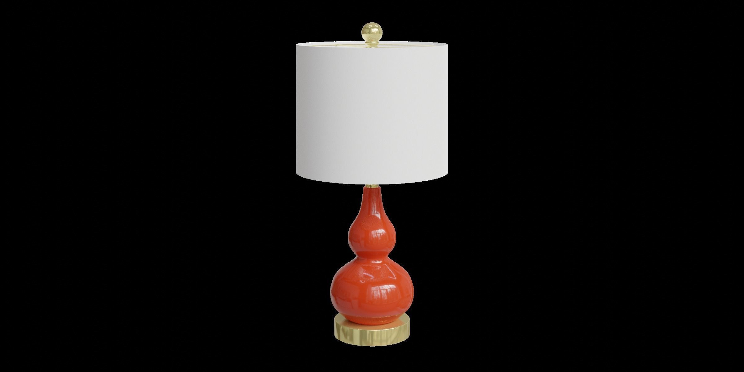 Mini Glass Table Lamp Sunset Orange Low-poly 3D model_4