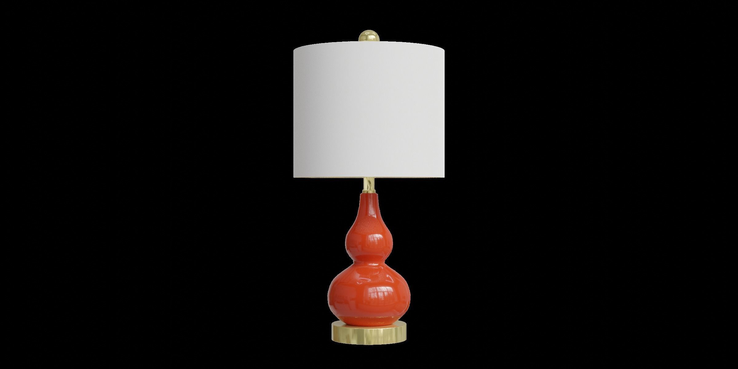 Mini Glass Table Lamp Sunset Orange Low-poly 3D model_3