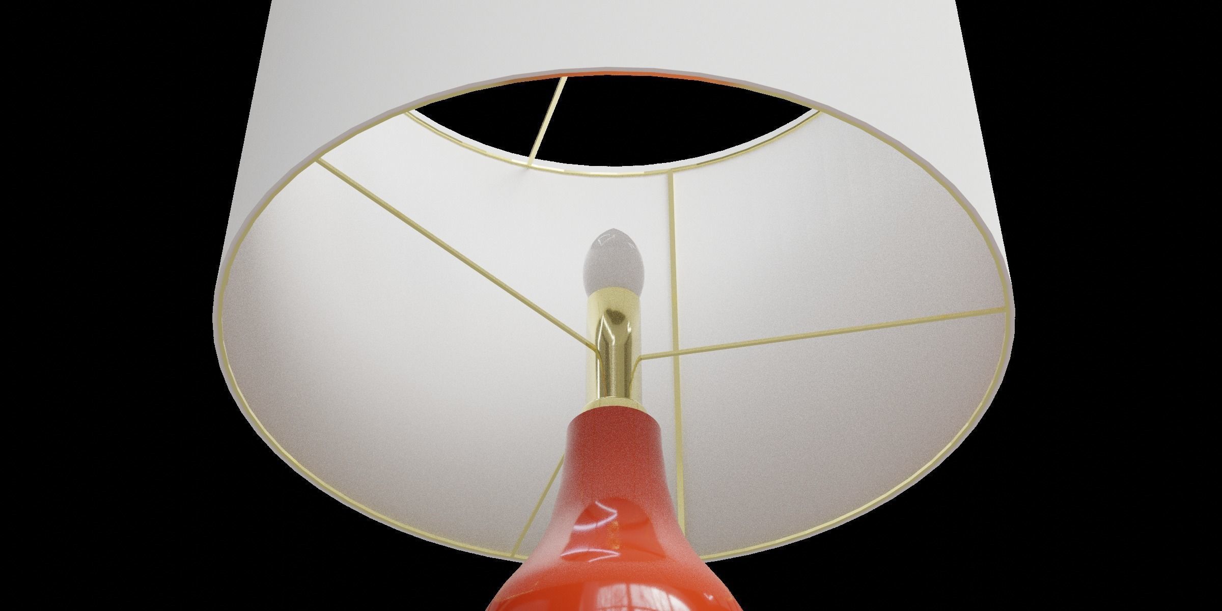 Mini Glass Table Lamp Sunset Orange Low-poly 3D model_6