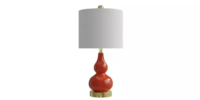 Mini Glass Table Lamp Sunset Orange