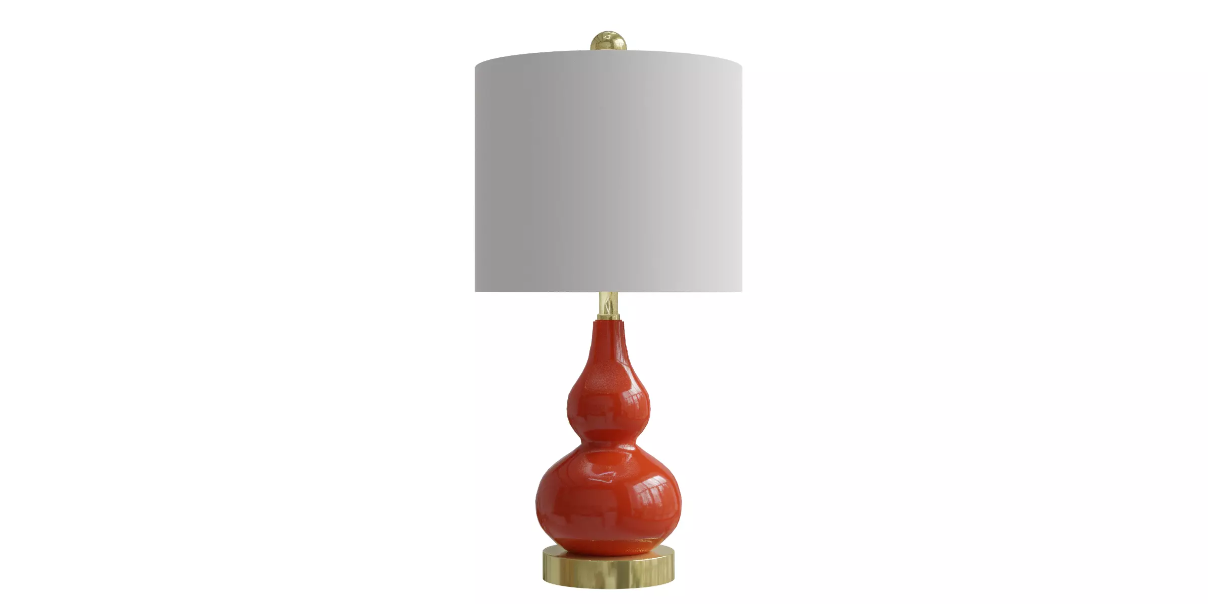 Mini Glass Table Lamp Sunset Orange Low-poly 3D model_0