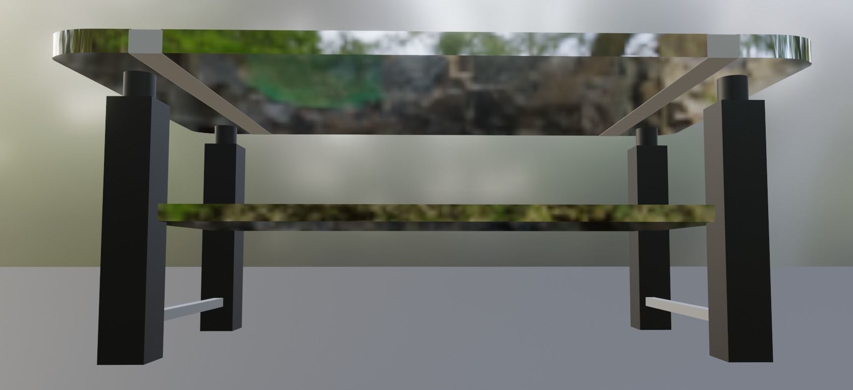 Modern Glass Table for Virtual Environments 3D model_2