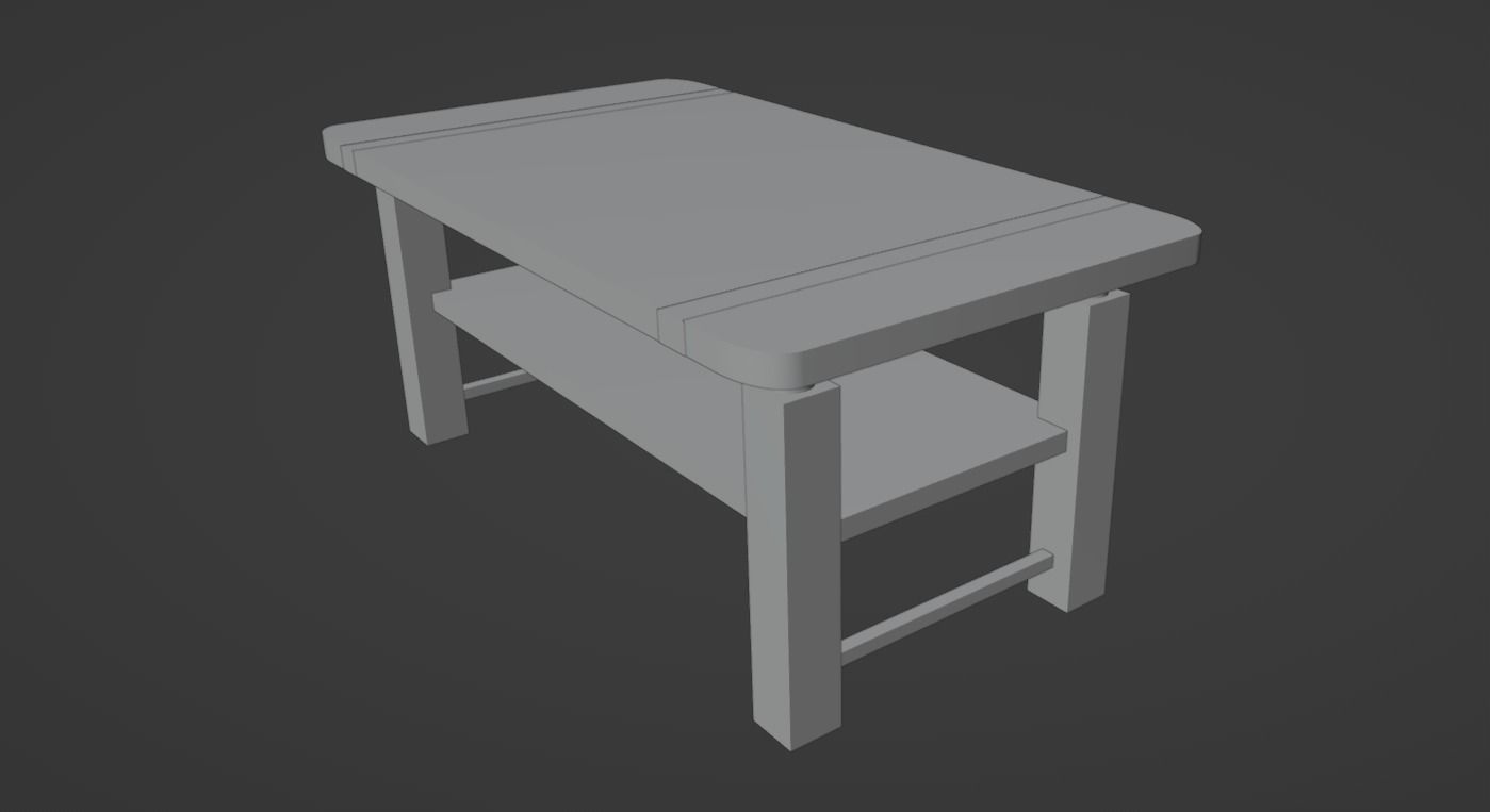 Modern Glass Table for Virtual Environments 3D model_4