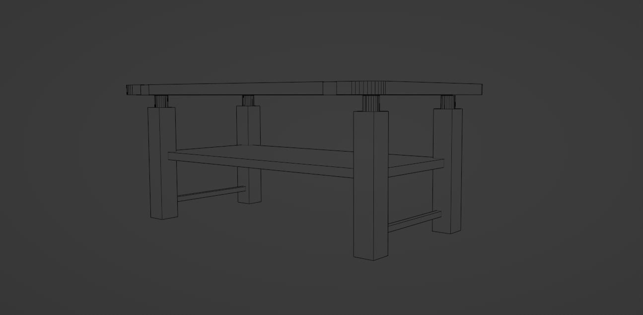 Modern Glass Table for Virtual Environments 3D model_5