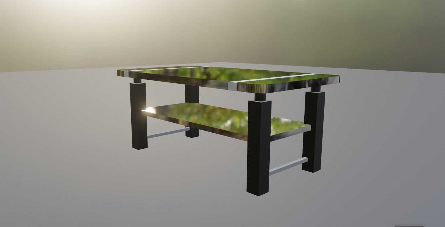 Modern Glass Table for Virtual Environments 3D model_1