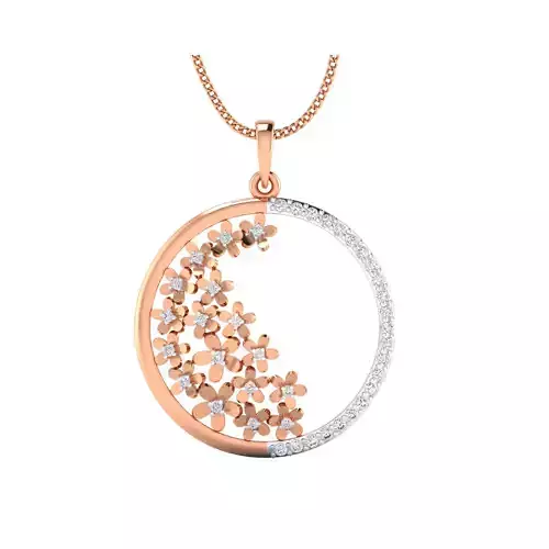 Women Flower Pendant STL OBJ FBX Renders Details