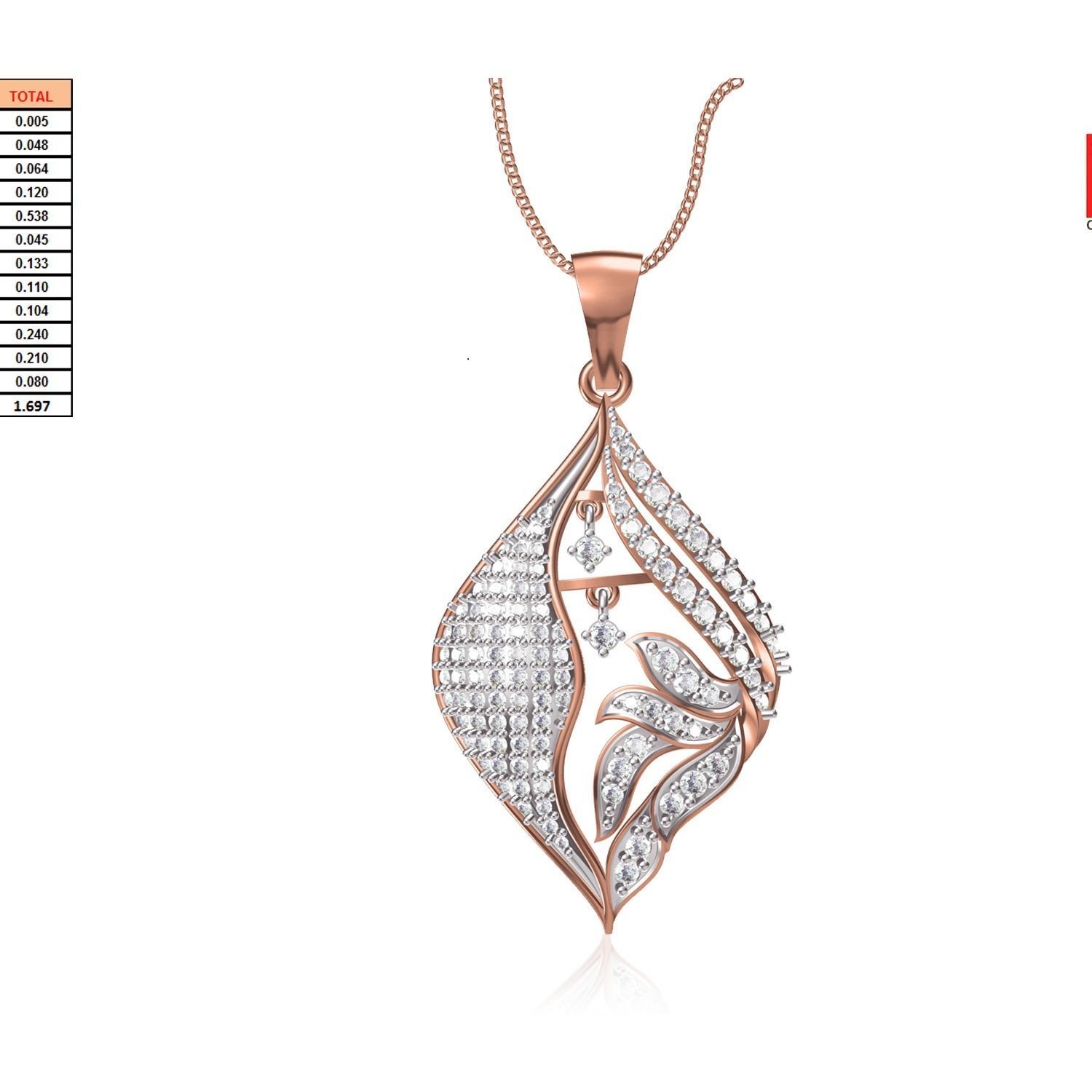 Women Pendant STL OBJ FBX Renders Details 3D print model_17